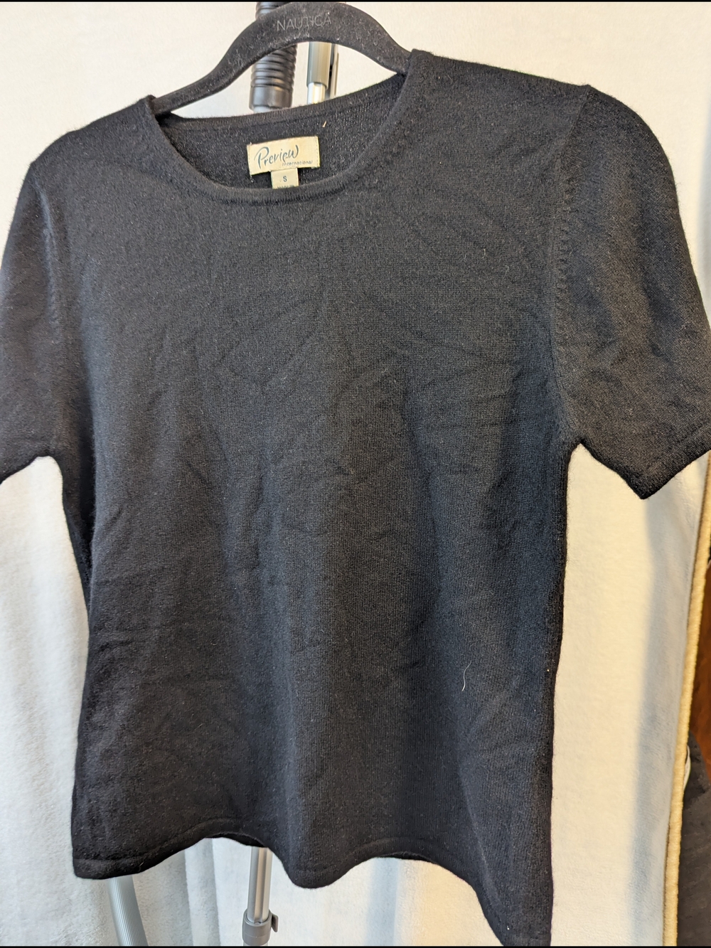 Preview International Women’s Black Crewneck Short-Sleeve Sweater